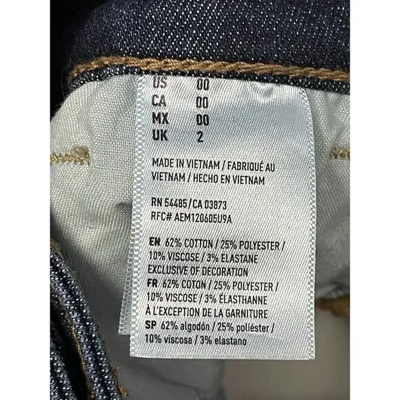 American Eagle Shorts Womens 00 Dark Wash Denim Next Level Stretch Rolled Casual - Picture 8 of 12